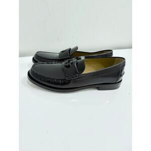 Gucci GG Interlocking Almond Toe Nappa Leather Loafer Shoes Black Men's Size 10